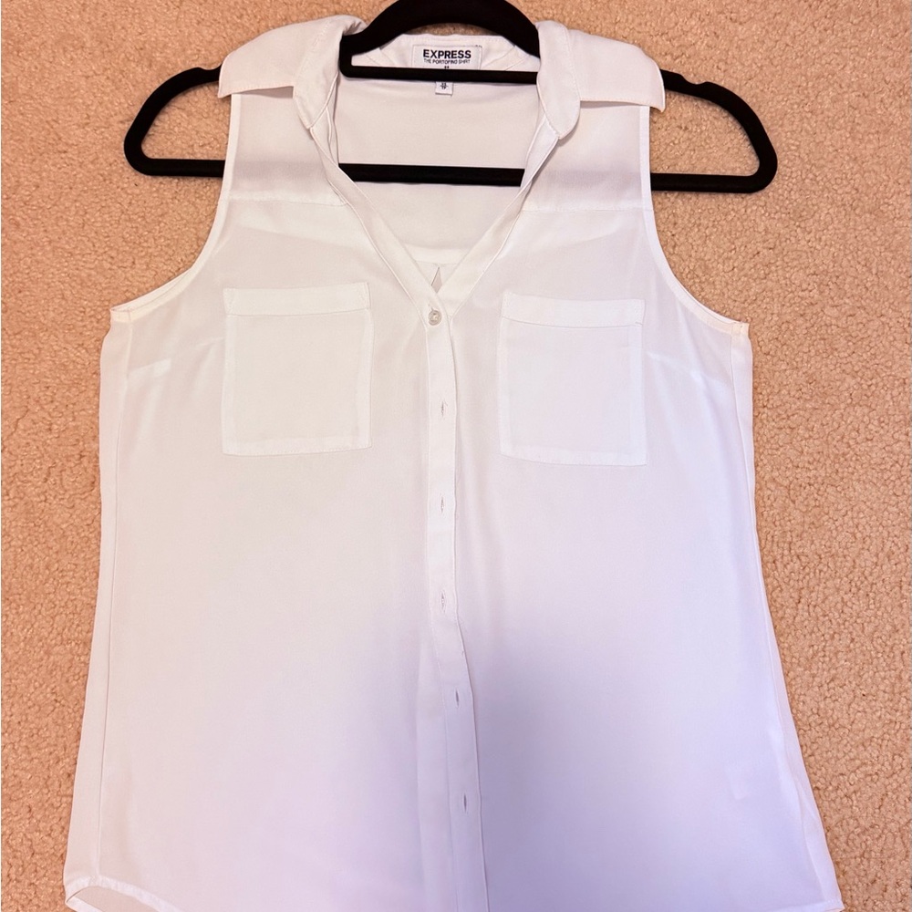 Express Women's Classic White Sleeveless Blouse